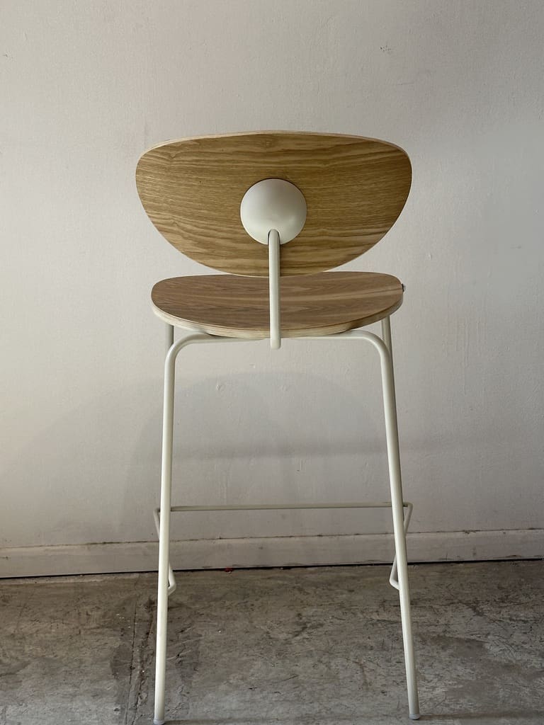 כסא בר LORI אלון רגל לבנה – תמונה 6