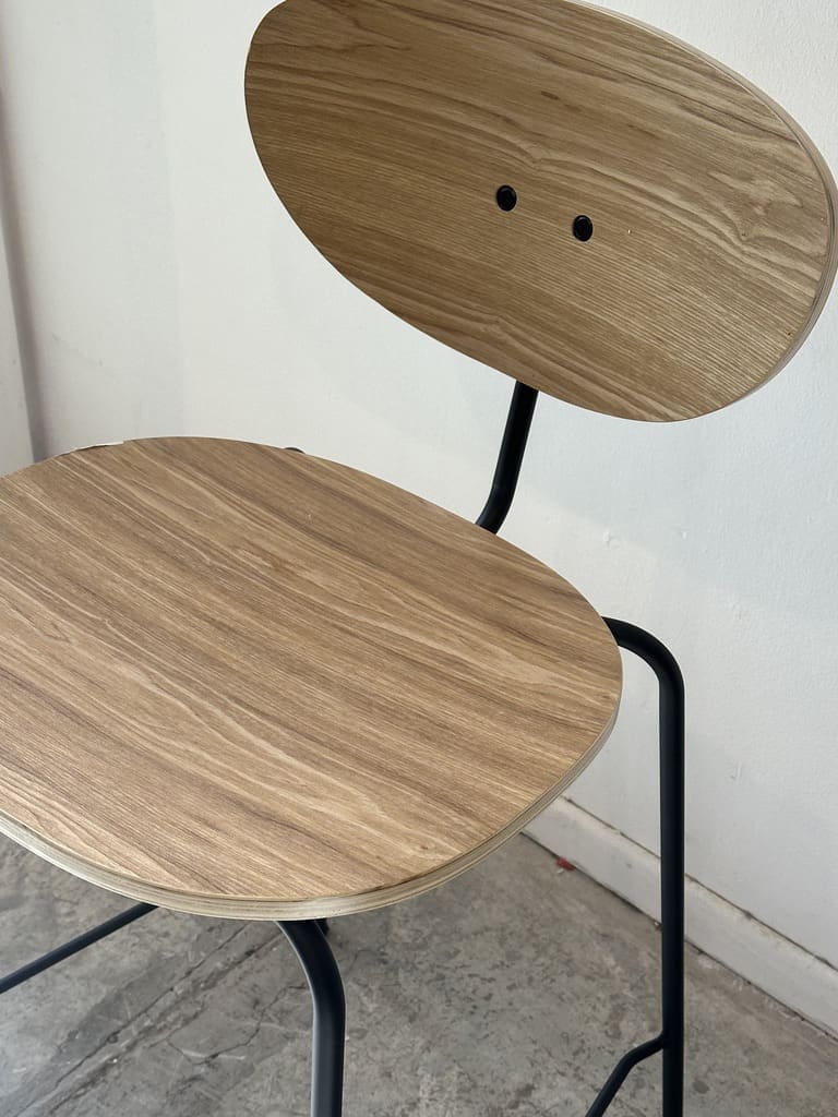 כסא בר LORI אלון רגל שחורה – תמונה 2