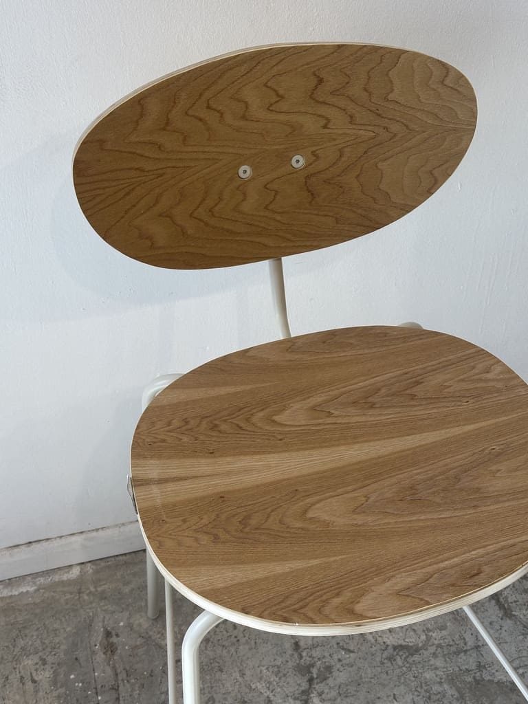 כסא בר LORI אלון רגל לבנה – תמונה 4