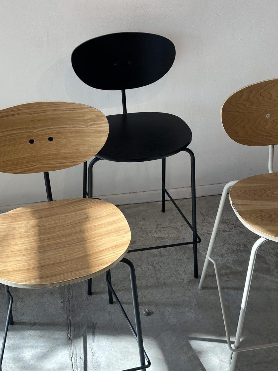 כסא בר LORI אלון רגל לבנה – תמונה 2