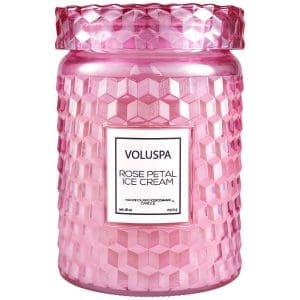 נר ריחני בצנצנת זכוכית‏ 510 גרם - Rose Petal Ice Cream VOLUSPA