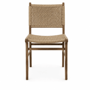Viero – כיסא אוכל מעץ טיק וחבל סינטטי