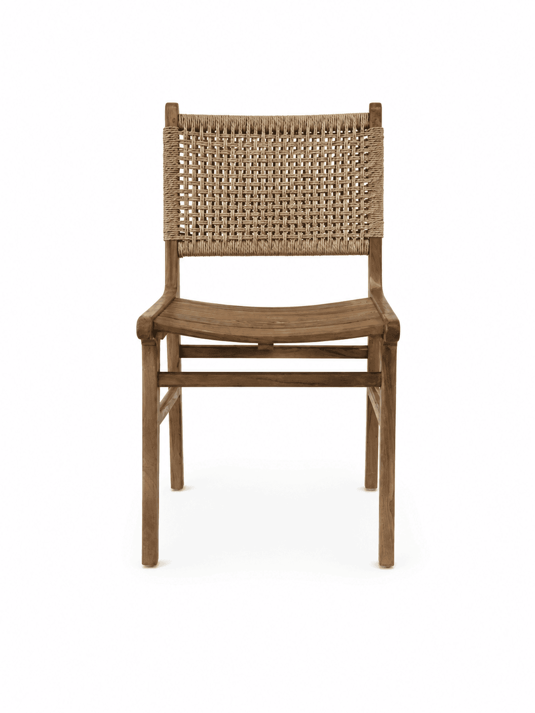 Viero wood – כיסא אוכל מעץ טיק וחבל סינתטי