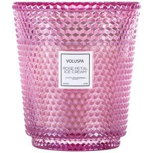 נר ריחני במיכל זכוכית ענק 3.5 קילו - Rose Petal Ice Cream VOLUSPA
