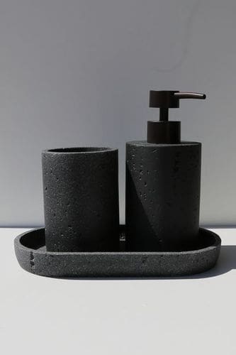 כוס למברשת שיניים Lyon  טרוורטין שחור – תמונה 3