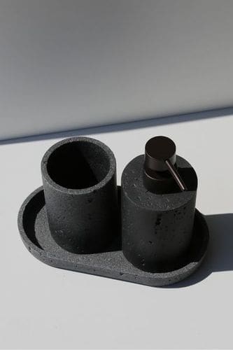 כוס למברשת שיניים Lyon  טרוורטין שחור – תמונה 2