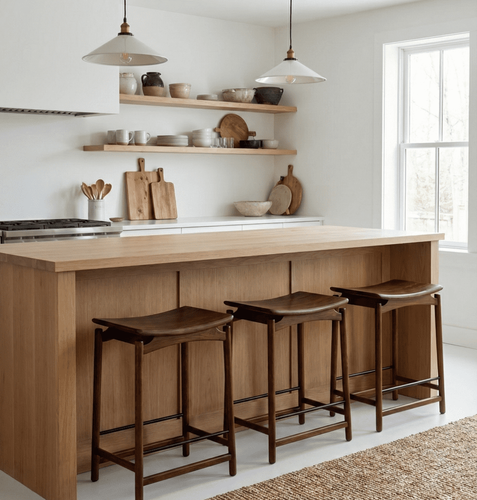 כסא בר Japandi אגוז – תמונה 3