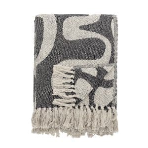כירבולית כותנה ממוחזרת 160x130 ס"מ Salobre שחור Bloomingville